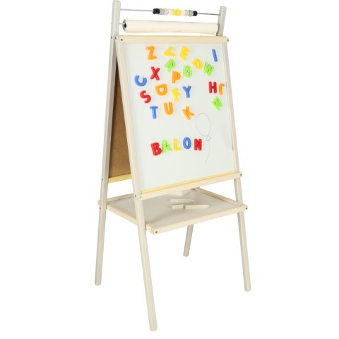 Drewniana tablica kredowa magnetyczna z liczydłem i rolką papieru 45 x 40 x 100 cm Drewniana tablica kredowa magnetyczna z liczydłem i rolką papieru 45 x 40 x 100 cm