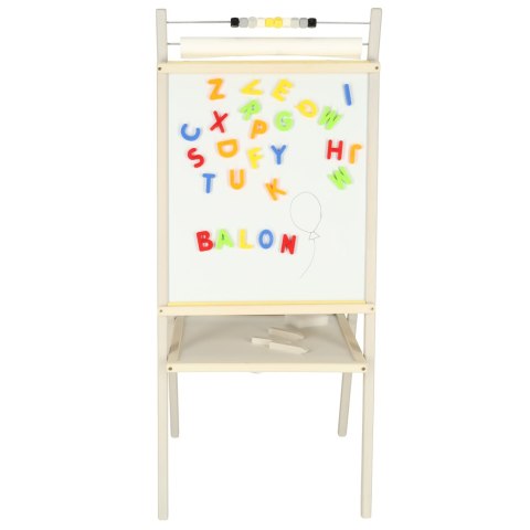 Drewniana tablica kredowa magnetyczna z liczydłem i rolką papieru 45 x 40 x 100 cm Drewniana tablica kredowa magnetyczna z liczydłem i rolką papieru 45 x 40 x 100 cm