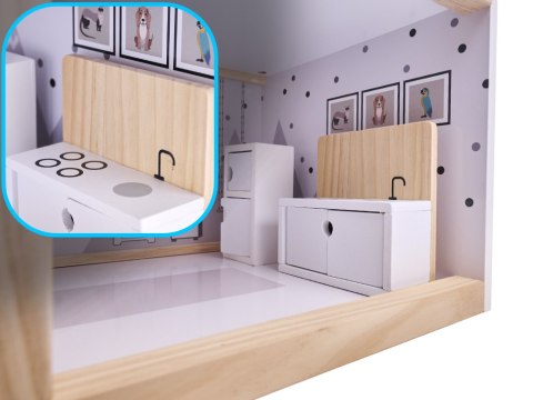 Drewniany domek dla lalek z mebelkami 80 cm Drewniany domek dla lalek z mebelkami 80 cm
