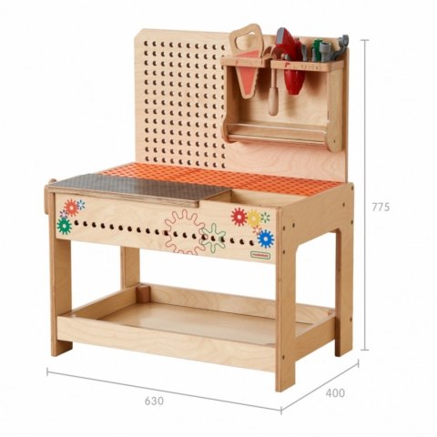 Drewniany warsztat XXL Montessori STEM z narzędziami Drewniany warsztat XXL Montessori STEM z narzędziami