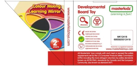 Drewniana tablica edukacyjna – lustro i nauka mieszania kolorów Montessori