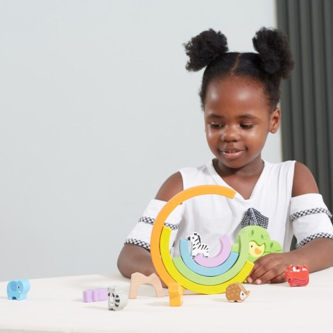 Drewniana Tęcza Układanka Klocki Kreatywne Montessori Drewniana Tęcza Układanka Klocki Kreatywne Montessori