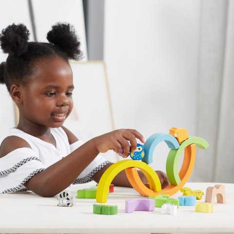 Drewniana Tęcza Układanka Klocki Kreatywne Montessori Drewniana Tęcza Układanka Klocki Kreatywne Montessori