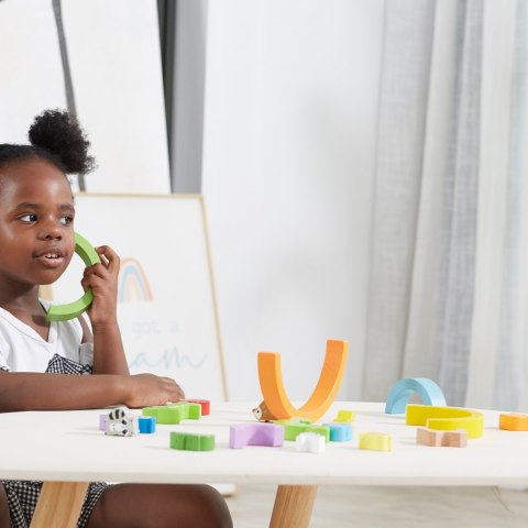 Drewniana Tęcza Układanka Klocki Kreatywne Montessori Drewniana Tęcza Układanka Klocki Kreatywne Montessori