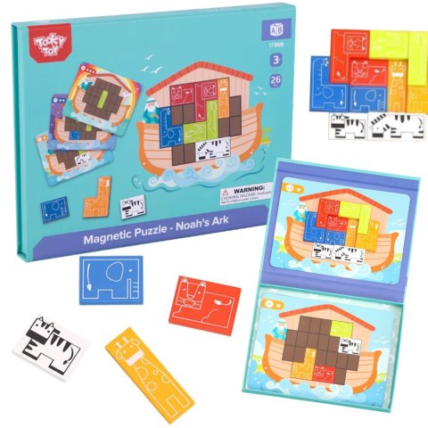 Drewniana układanka magnetyczna Montessori – Arka Noego, 26 el. Drewniana układanka magnetyczna Montessori – Arka Noego, 26 el.