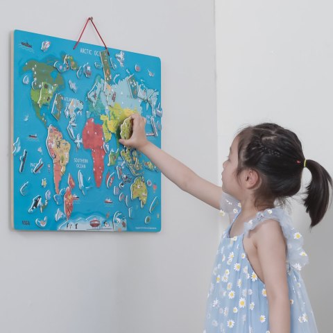 Drewniana Tablica Edukacyjna 2w1 z Magnetyczną Mapą Świata – Viga, Montessori, 106 Elementów Drewniana Tablica Edukacyjna 2w1 z Magnetyczną Mapą Świata – Viga, Montessori, 106 Elementów