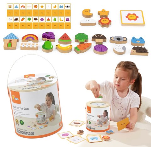 Drewniana Gra W Ciemno – Dotknij i Poczuj, Sortowanie i Losowanie Wzorów, Montessori Drewniana Gra W Ciemno – Dotknij i Poczuj, Sortowanie i Losowanie Wzorów, Montessori
