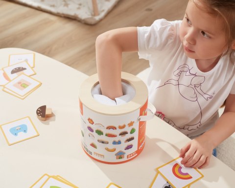 Drewniana Gra W Ciemno – Dotknij i Poczuj, Sortowanie i Losowanie Wzorów, Montessori Drewniana Gra W Ciemno – Dotknij i Poczuj, Sortowanie i Losowanie Wzorów, Montessori