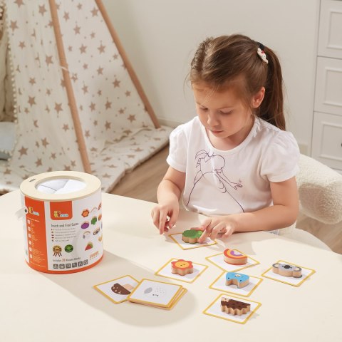 Drewniana Gra W Ciemno – Dotknij i Poczuj, Sortowanie i Losowanie Wzorów, Montessori Drewniana Gra W Ciemno – Dotknij i Poczuj, Sortowanie i Losowanie Wzorów, Montessori
