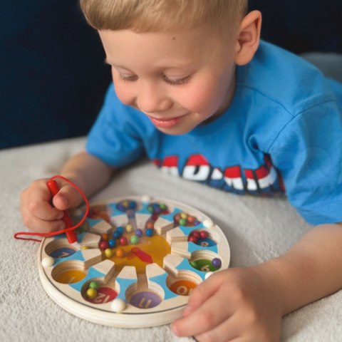 Drewniana Gra Magnetyczna Zegar – Labirynt z Kulami i Magnetyczną Różdżką, Montessori Drewniana Gra Magnetyczna Zegar – Labirynt z Kulami i Magnetyczną Różdżką, Montessori