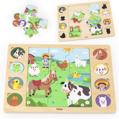 Drewniane puzzle „Odgadnij po cieniu – farma” 17 el. Drewniane puzzle „Odgadnij po cieniu – farma” 17 el.