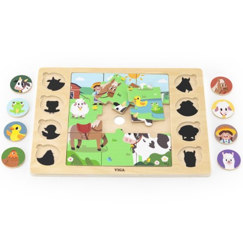 Drewniane puzzle „Odgadnij po cieniu – farma” 17 el. Drewniane puzzle „Odgadnij po cieniu – farma” 17 el.