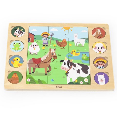 Drewniane puzzle „Odgadnij po cieniu – farma” 17 el. Drewniane puzzle „Odgadnij po cieniu – farma” 17 el.