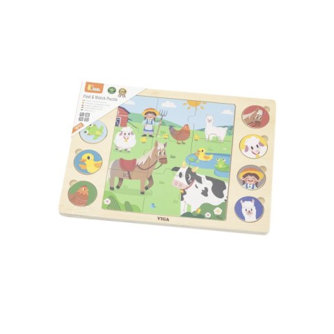 Drewniane puzzle „Odgadnij po cieniu – farma” 17 el. Drewniane puzzle „Odgadnij po cieniu – farma” 17 el.