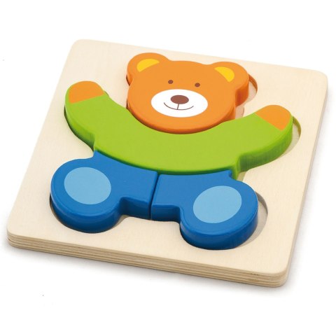 Drewniane pierwsze puzzle dla maluszka – miś, 4 elementy Drewniane pierwsze puzzle dla maluszka – miś, 4 elementy