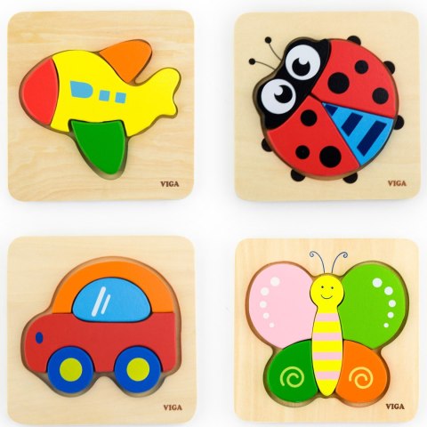 Drewniane pierwsze puzzle dla maluszka – miś, 4 elementy Drewniane pierwsze puzzle dla maluszka – miś, 4 elementy