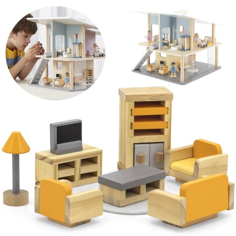 Drewniane mebelki do domku dla lalek – salon PolarB Drewniane mebelki do domku dla lalek – salon PolarB