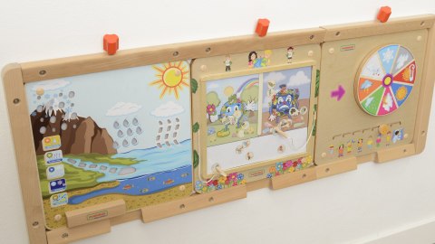 Drewniana tablica edukacyjna – obieg wody Montessori