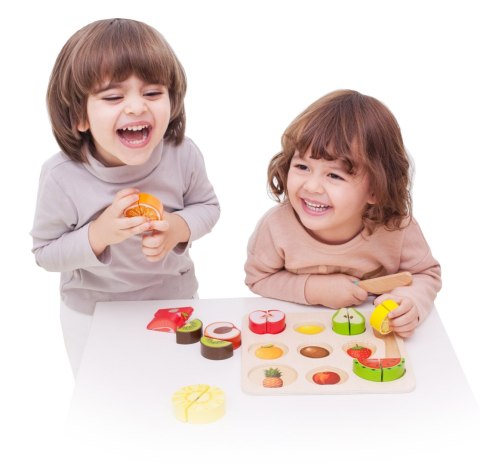 Drewniany zestaw do krojenia owoców na rzepy Montessori (20 el.) Drewniany zestaw do krojenia owoców na rzepy Montessori (20 el.)