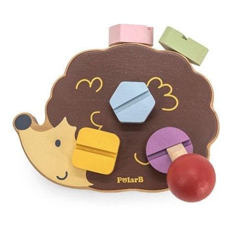 Drewniana zabawka konstrukcyjna – jeżyk ze śrubkami Montessori