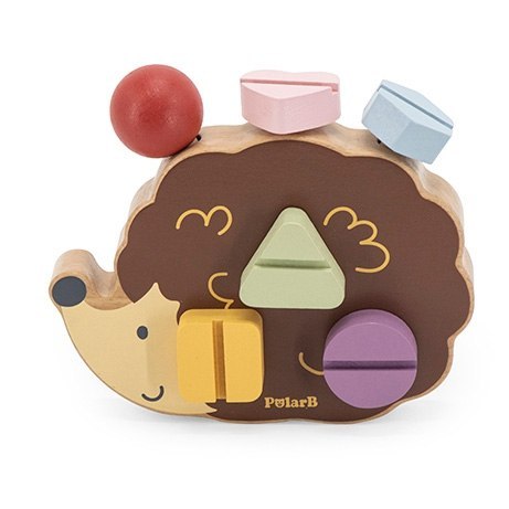 Drewniana zabawka konstrukcyjna – jeżyk ze śrubkami Montessori