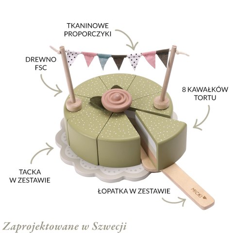 Drewniany tort księżniczki – układanka, klocki, zabawka do gotowania Micki Drewniany tort księżniczki – układanka, klocki, zabawka do gotowania Micki