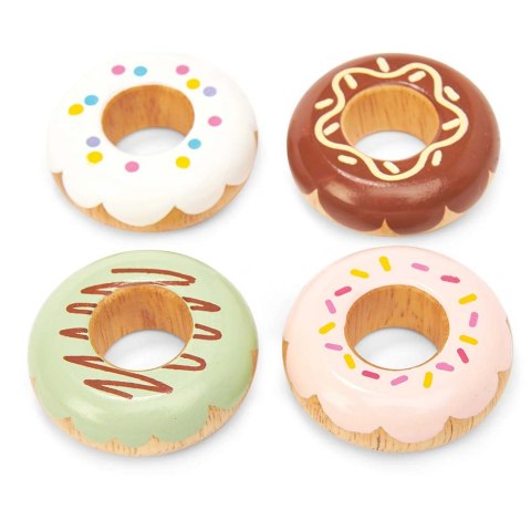 Drewniane pączki – zestaw do zabawy w cukiernię Drewniane pączki – zestaw do zabawy w cukiernię