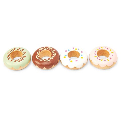 Drewniane pączki – zestaw do zabawy w cukiernię Drewniane pączki – zestaw do zabawy w cukiernię