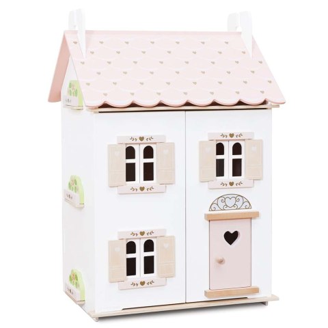 Drewniany domek dla lalek Rose Heart – urocza zabawka dla dzieci Drewniany domek dla lalek Rose Heart – urocza zabawka dla dzieci