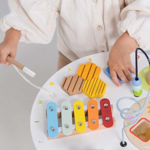 Drewniany stolik edukacyjny – sensoryczna zabawka dla dzieci Drewniany stolik edukacyjny – sensoryczna zabawka dla dzieci
