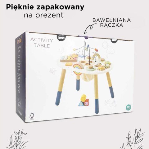 Drewniany stolik edukacyjny – sensoryczna zabawka dla dzieci Drewniany stolik edukacyjny – sensoryczna zabawka dla dzieci