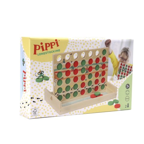 Drewniana gra edukacyjna 4 w Rzędzie – Connect 4, Pippi Langstrumpf Drewniana gra edukacyjna 4 w Rzędzie – Connect 4, Pippi Langstrumpf