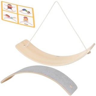 Drewniana deska balansująca z filcem Viga do ćwiczeń równowagi