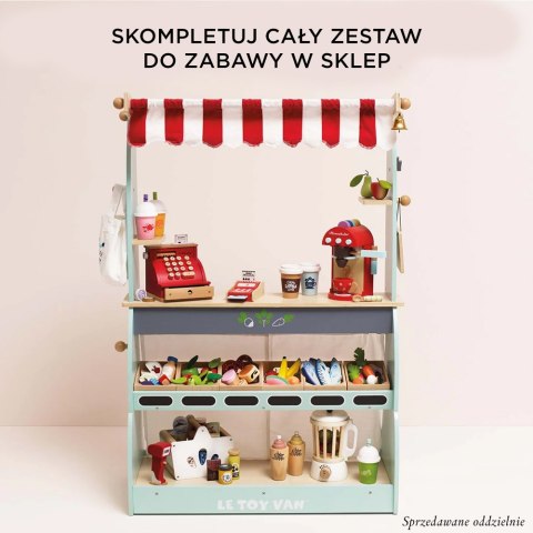 Drewniane jabłka i gruszki w skrzynce – zestaw do zabawy w sklep i gotowanie