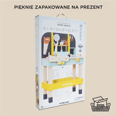 Drewniany warsztat z narzędziami – zestaw majsterkowicza dla dzieci