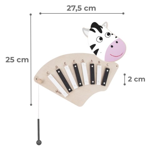 Drewniana Muzyczna Tablica Ścienna Zebra