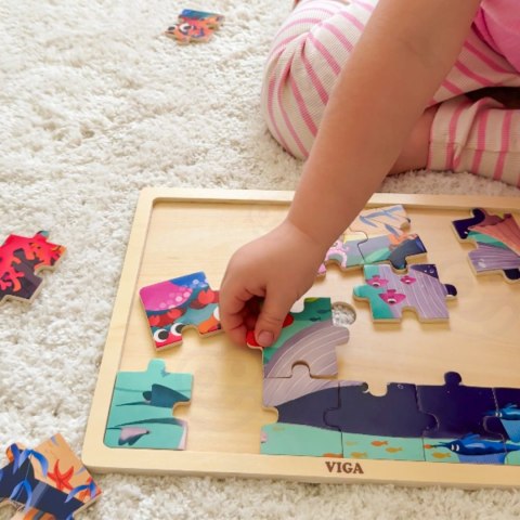 Drewniane puzzle układanka 24 el. „Sekrety Morza”