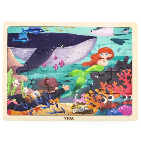 Drewniane puzzle układanka 24 el. „Sekrety Morza”