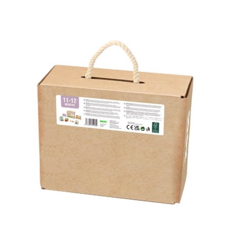 Drewniany edukacyjny box Montessori 5w1 – sensoryczna walizka dla niemowląt