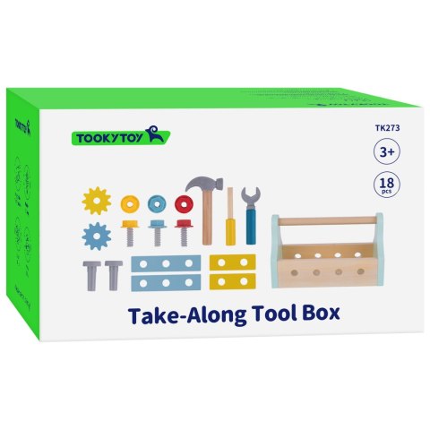 Drewniana Skrzynka z Narzędziami Zestaw 18 el.